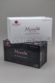Салфетки бумажные 2 слоя (224 шт) с ароматом иланг-иланг, в коробке, Maneki Premium