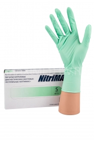 Перчатки нитриловые текстур. н/о н/с размер M NitriMax, зеленые