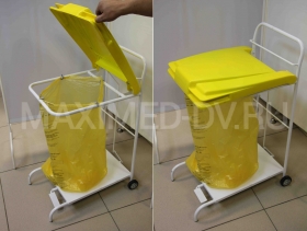 Тележка-стойка для транспортировки медицинских отходов с помощью пакетов (пластик)