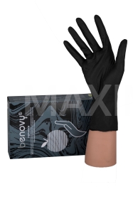 Перчатки нитриловые размер XS 50пар Benovy черные