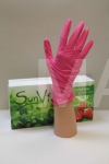 Перчатки нитриловые текстур. н/о н/с размер M (100 пар) SunVIV, розовые