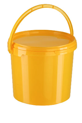 Бак с крышкой для сбора отходов 10л Класс Б(желтый)