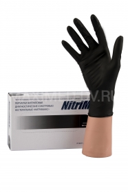 Перчатки нитриловые размер L 50пар NitriMax черные
