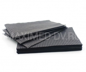 Салфетка маникюрная (бумага+полиэтилен) 33х45см 125шт черные
