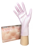 Перчатки нитриловые размер XS 50пар Adele розовый жемчуг