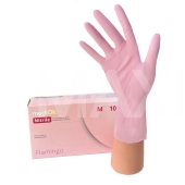 Перчатки нитриловые размер M 50пар MediOK розовые FLAMINGO