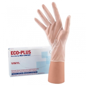 Перчатки виниловые размер L 50 пар ECO-PLUS бесцветные