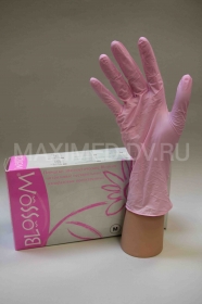 Перчатки нитриловые текстур. н/о н/с размер L (1/50 пар) розовые