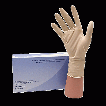 Перчатки латексные размер L 50пар Церебрум