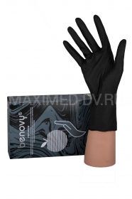 Перчатки нитриловые размер M 100пар Benovy черные