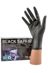 Перчатки нитриловые размер M (25 пар) Black Sapfir, черные (плотные)