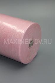 Простыни одноразовые в рулоне 70х200 см SMS17 (100 шт) с перфорацией, цвет розовый