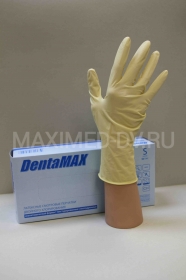 Перчатки латексные двойной хлоринации текстурированные н/о н/с размер L (1/50 пар) DentaMax