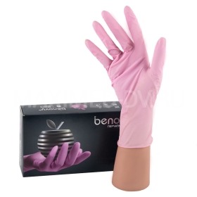 Перчатки нитриловые размер S 50пар Benovy розовые