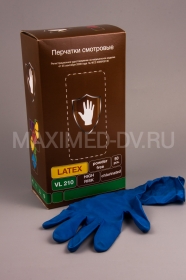 Перчатки повышенной прочности размер, латексные M (25 пар) Safe&Care   LL215 синие
