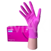 Перчатки нитриловые размер XS 50пар MediOk MAGENTA