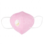 Маска-респиратор защитная KN95 с клапаном  6-и слойная 5шт. розовая