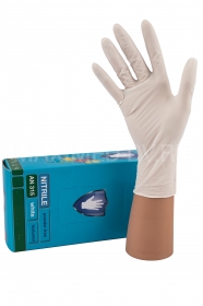 Перчатки нитриловые текстурированные н/о н/с размер S (50 пар) Safe&Care, белые