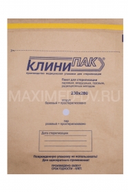 Пакет для стерилизации КРАФТ-БУМАГА 230х280мм (100шт) КлиниПак