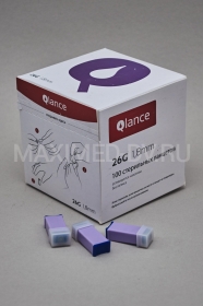 Автоматический ланцет 26G (глубина прокола 1,8 мм) фиолетовый  (100 шт/упак) Qlance Lite , Китай