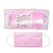 Маска 3-х слойная 50шт розовая/пакет SAF&TY
