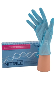 Перчатки нитриловые размер L 50пар Nitrile Optima голубые