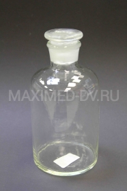 Склянка для реактивов с притертой пробкой 2-1-500 (узк.горло, бесцв. стекло)