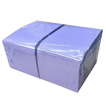 Салфетка маникюрная (бумага+полиэтилен) 33х45см 125шт лаванда