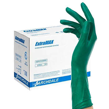 Перчатки хирургические латексные стерильные 6,0 ExtraMAX GREEN