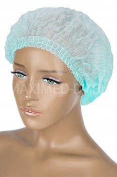 Шапочка нетканная "Шарлотта" 125шт Гекса бирюзовая