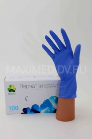 Перчатки нитриловые текстур. н/о н/с размер M (1/50 пар) фиолетовые КЛЕВЕР