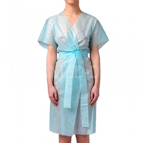 Халат процедурный кимоно (голубой) 5шт