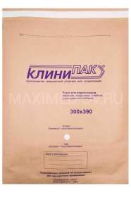 Пакет для стерилизации КРАФТ-БУМАГА 300х390мм (100шт) КлиниПак