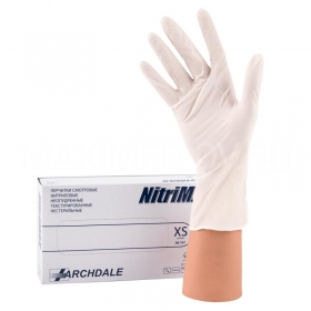 Перчатки нитриловые размер XS 50пар NitriMax белые
