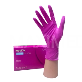 Перчатки нитриловые размер M 50пар MediOk MAGENTA 