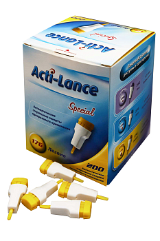 Ланцет Acti-Lancel глубина прокола 2,0мм желтый 200шт