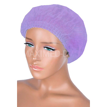 Шапочка нетканная "Шарлотта" 100шт Медикосм сиреневая
