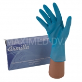 Перчатки нитриловые размер L 50пар АРМИЛА голубые