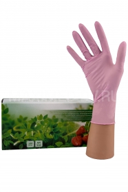 Перчатки нитриловые размер L (50 пар) SunVIV розовые
