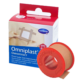 Лейкопластырь 2,5х500см на тканевой основе Omniplast 1шт