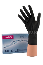 Перчатки нитриловые размер XL 50пар MediOK черные
