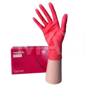 Перчатки нитриловые размер S 50пар MediOk GARNET  красные