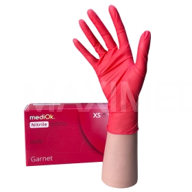 Перчатки нитриловые размер S 50пар MediOk GARNET  красные