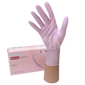 Перчатки нитриловые размер M 50пар MediOK розовые FLAMINGO