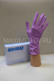 Перчатки нитриловые текстур. н/о н/с размер M NitriMax, сиреневые